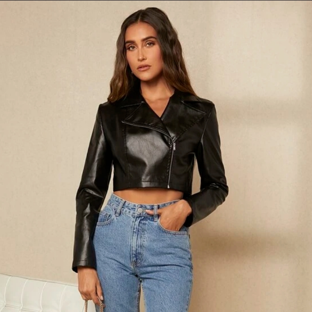 Cropped Moto Jacket